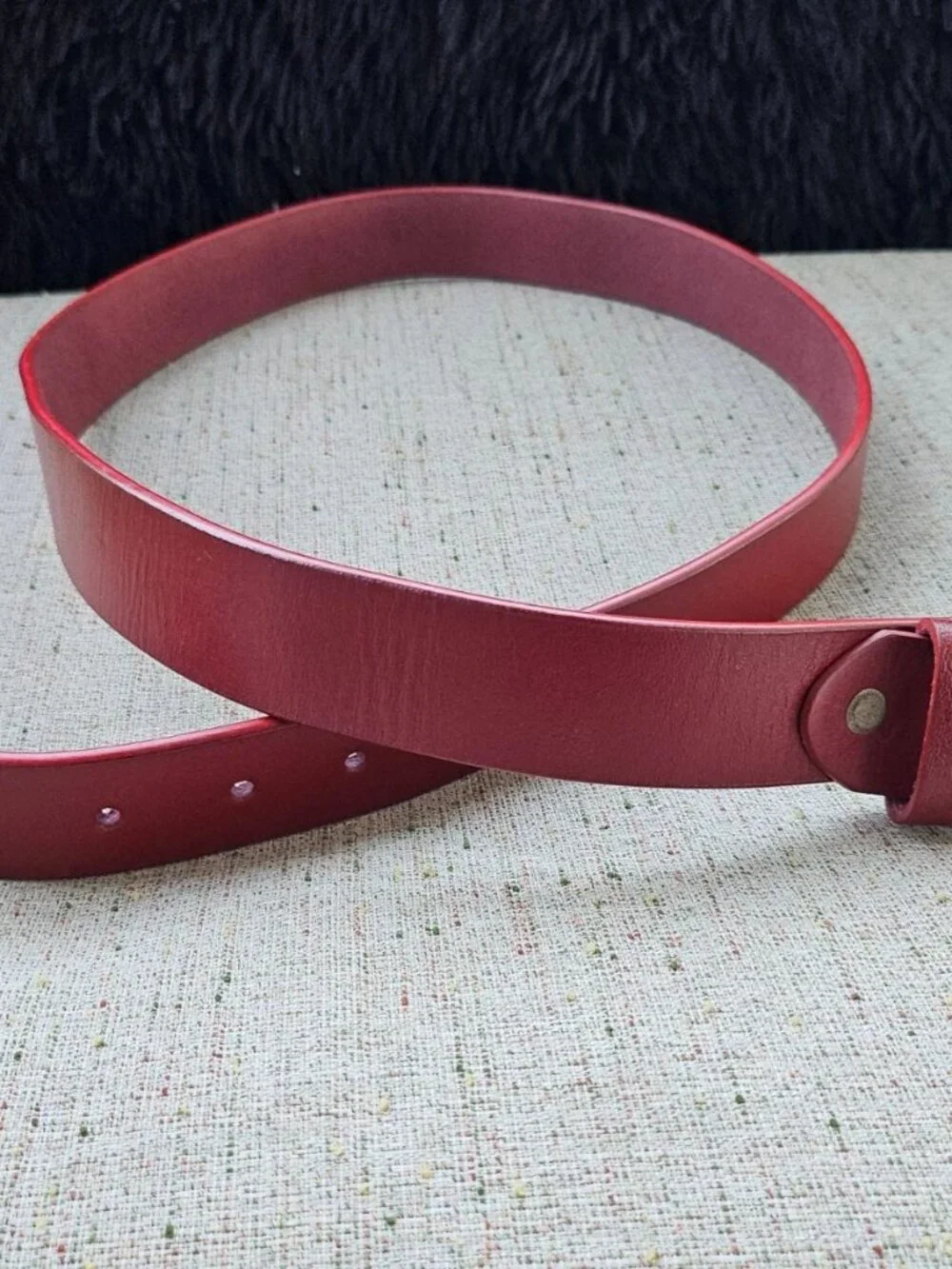 Handmade Belt Genuine Leather Red Unisex Waistband Pin Buckle Size 38 in NEW